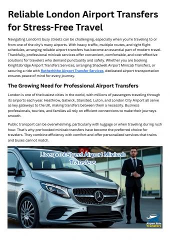Reliable London Airport Transfers for Stress-Free Travel